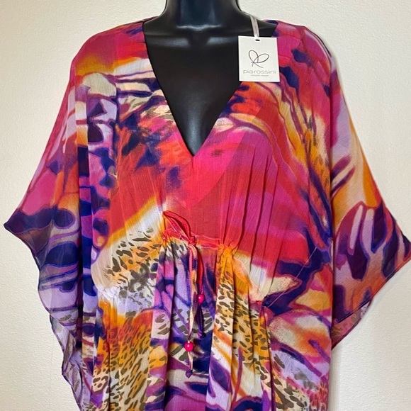 NEW Pia Rossini Vibrant Colors Paradiso swim & Beach Kaftan Cover Up. - Picture 2 of 6